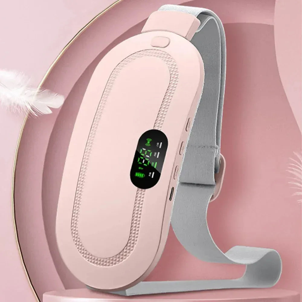 Close-up of menstrual heat relief belt showing adjustable straps