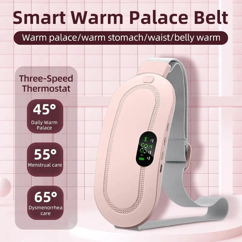 Close-up of menstrual heat relief belt showing adjustable straps