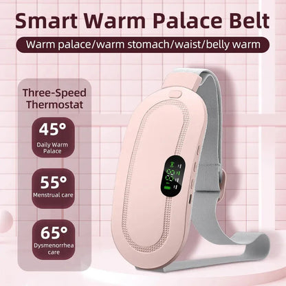 Close-up of menstrual heat relief belt showing adjustable straps
