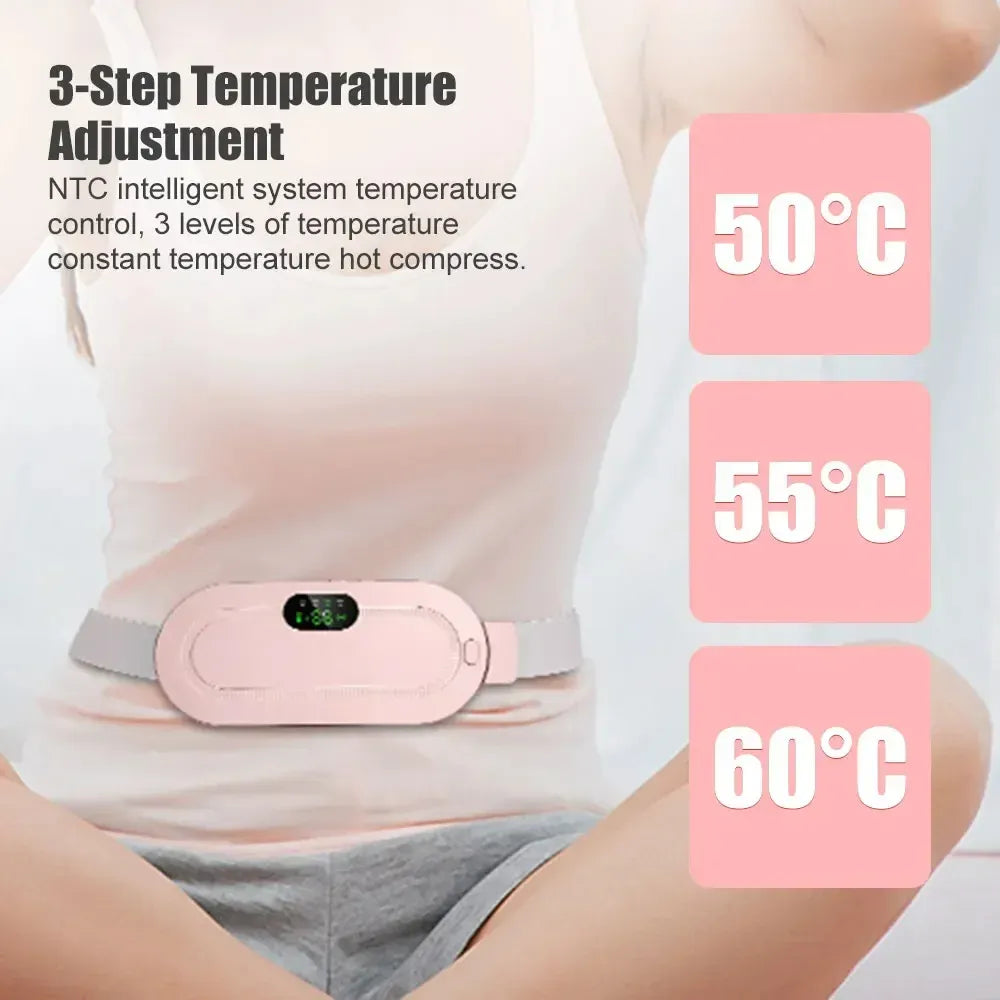Menstrual heat relief belt worn around abdomen