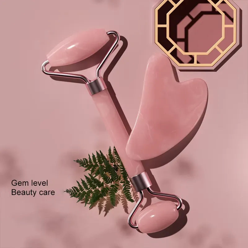 GlowSense face & eye roller used on under-eye area. GlowSense face & eye\ roller massaging cheeks 