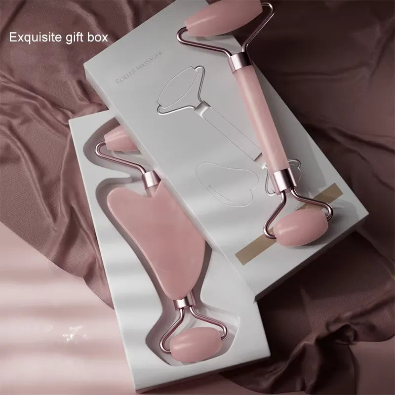 GlowSense face & eye roller used on under-eye area. GlowSense face & eye\ roller massaging cheeks 