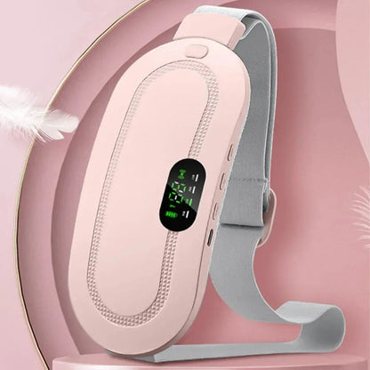 Close-up of menstrual heat relief belt showing adjustable straps
