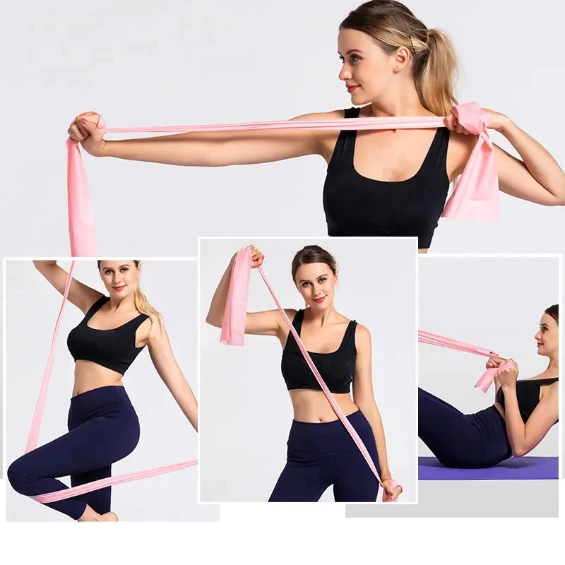 Yoga Elastic Resistance Bands being used for stretching