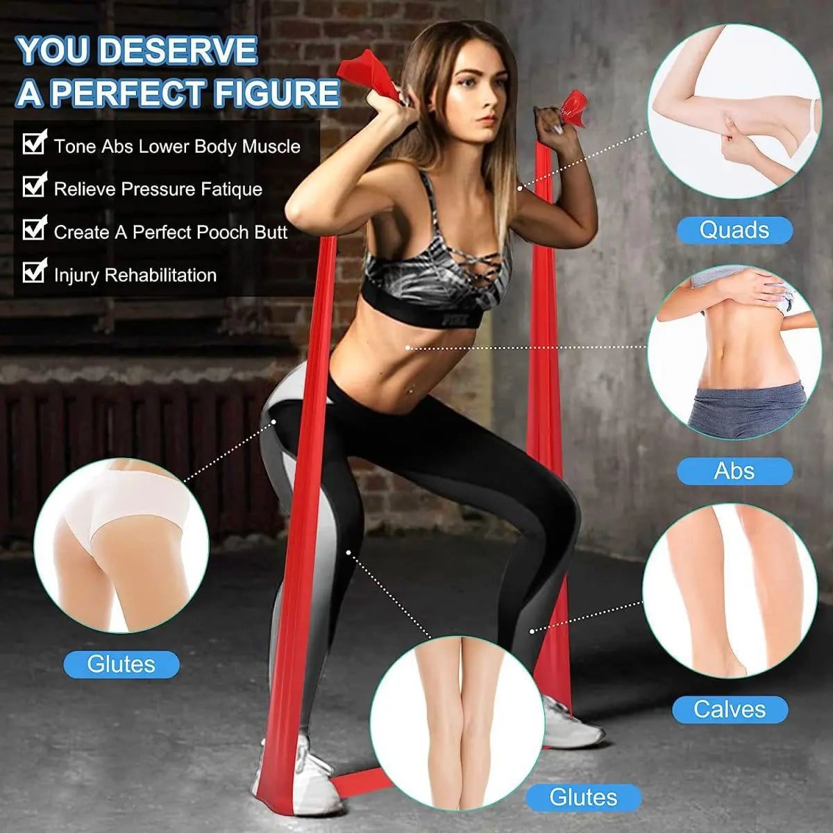 Set of Yoga Elastic Resistance Bands showing multiple resistance levels