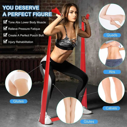 Set of Yoga Elastic Resistance Bands showing multiple resistance levels